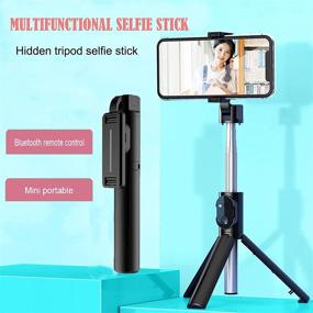 img 3 attached to Extendable Bluetooth Selfie Stick with Tripod Stand and Wireless Remote for iPhone 11/11 pro/X/8/7/6s/6, Galaxy S10/S9/S8/S7/Note 9/8, Android - Dark Black