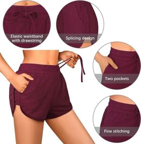 img 2 attached to URATOT 2 Pack Cotton Yoga Short Women: Summer Running & Gym Sports Waistband Shorts with Pockets