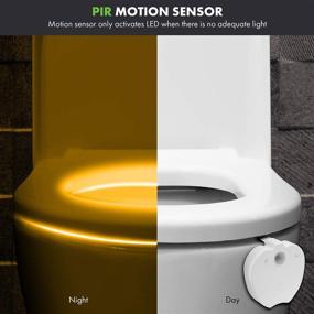 img 1 attached to 🚽 TOPGREENER 19-Color Motion Sensor LED Toilet Seat Night Light, 6 Dimming Levels, Ambient Light Detection, Battery-Powered, TGTSNL-2PCS, White (2 Pack)