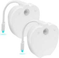 🚽 topgreener 19-color motion sensor led toilet seat night light, 6 dimming levels, ambient light detection, battery-powered, tgtsnl-2pcs, white (2 pack) логотип