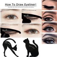 🐱 effortlessly achieve cat eye makeup with 2 pcs cat eyeliner stencils: smoky eye shadow applicators & eye liner guide template tool! logo