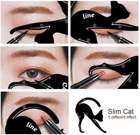 img 2 attached to 🐱 Effortlessly Achieve Cat Eye Makeup with 2 Pcs Cat Eyeliner Stencils: Smoky Eye Shadow Applicators & Eye Liner Guide Template Tool!