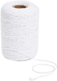 img 2 attached to 🧵 Versatile 2mm White Cotton String: Ideal for Crafts, Gift Wrapping, and Macrame (218 Yards)