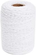 🧵 versatile 2mm white cotton string: ideal for crafts, gift wrapping, and macrame (218 yards) logo