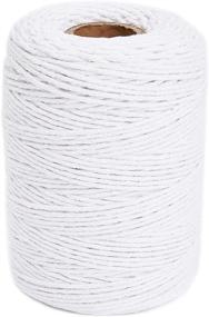 img 4 attached to 🧵 Versatile 2mm White Cotton String: Ideal for Crafts, Gift Wrapping, and Macrame (218 Yards)