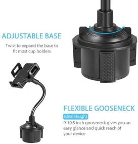 img 1 attached to 🚗 Enhanced Universal Car Cup Holder Phone Mount with 360° Rotatable Cradle - Perfect for Galaxy Note 8/Note9/S8/S9/S10e/S10/S10 Plus/iPhone Xs Max/Xr/Xs/7/6 Plus cup mount