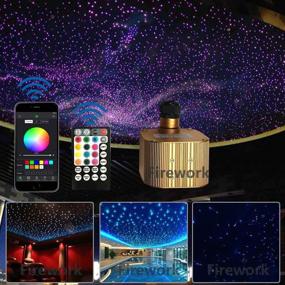 img 1 attached to FIREWORK Bluetooth 16W Twinkle Fiber Optic Star Ceiling Light Kit: RGBW LED Starlight 🎆 Headliner for Car & Home Ceiling Decoration - APP/Remote Music Mode - 550pcs 0.03in 13.1ft