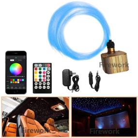 img 4 attached to FIREWORK Bluetooth 16W Twinkle Fiber Optic Star Ceiling Light Kit: RGBW LED Starlight 🎆 Headliner for Car & Home Ceiling Decoration - APP/Remote Music Mode - 550pcs 0.03in 13.1ft