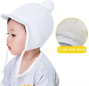 img 2 attached to 🧢 Cute and Cozy: XIAOHAWANG Earflap Knitted Toddler Beanies for Girls