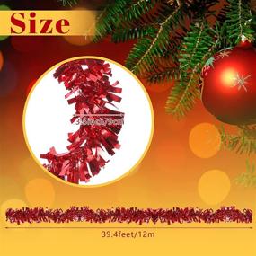 img 3 attached to 🎄 Shining Red Waydress Christmas Tinsel Garland - 39.4-Foot Glittery Twist Streamer for Festive Tree Decorations, Indoor/Outdoor Celebrations, and Weddings