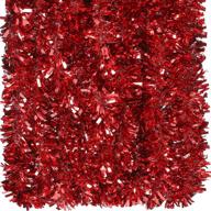 🎄 shining red waydress christmas tinsel garland - 39.4-foot glittery twist streamer for festive tree decorations, indoor/outdoor celebrations, and weddings logo
