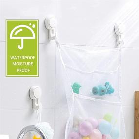 img 1 attached to Suction Cup Hooks for Shower - Elegear Heavy Duty Waterproof Shower Hooks (4-Pack) - Ideal for Loofah, Robe, Towel - Reusable Vacuum Suction Hooks for Bathroom Kitchen Storage & Organization