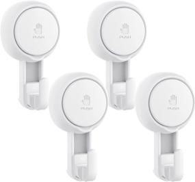 img 4 attached to Suction Cup Hooks for Shower - Elegear Heavy Duty Waterproof Shower Hooks (4-Pack) - Ideal for Loofah, Robe, Towel - Reusable Vacuum Suction Hooks for Bathroom Kitchen Storage & Organization