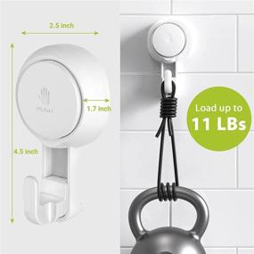 img 3 attached to Suction Cup Hooks for Shower - Elegear Heavy Duty Waterproof Shower Hooks (4-Pack) - Ideal for Loofah, Robe, Towel - Reusable Vacuum Suction Hooks for Bathroom Kitchen Storage & Organization