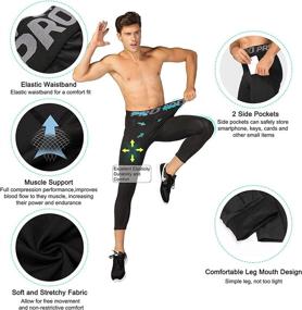 img 1 attached to 🩳 Men's Compression Pants 3/4 Capri Leggings: Dry Fit Workout, Running, Athletic Gym Tights Bottom - 3 Pack with Pockets