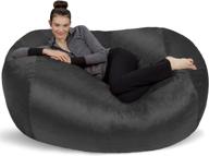 🪑 plush bean bag sofas: ultra-comfortable xl memory foam stuffed lounger chairs - charcoal 6' by sofa sack логотип