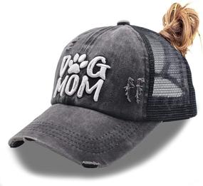 img 4 attached to MANMESH HATT Ponytail Baseball Distressed Outdoor Recreation for Climbing