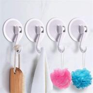 🔩 sundoki suction cup hooks: convenient removable vacuum holder for restroom, bathroom, and kitchen towel hanger storage (4 pack) логотип