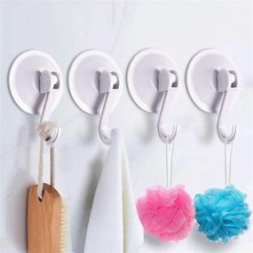 img 4 attached to 🔩 Sundoki Suction Cup Hooks: Convenient Removable Vacuum Holder for Restroom, Bathroom, and Kitchen Towel Hanger Storage (4 Pack)