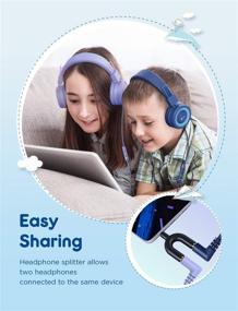 img 3 attached to 🎧 2-Pack iClever детские наушники с микрофоном - безопасный уровень громкости 85 дБ / 94 дБ, регулируемые складные наушники для онлайн-обучения, обмена, девочек / мальчиков, самолета, компьютера, ноутбука.