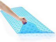 🛀 xl size cekay bathtub shower mat with suction cups and drain holes, non-slip, bpa and latex-free, machine washable, eco-friendly - ideal for bath, shower, tub - blue logo