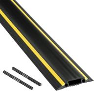 d-line fc83h heavy duty cable protector - 6ft linkable cord cover - prevent trip hazards - easy cable management - 1 3/16”w x 3/8”h cable cavity - black/yellow logo