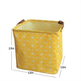 img 3 attached to 🧺 Fuxi 13-Inch Square Canvas Toy Storage Bins Basket with Handle - Collapsible Toy Organizer for Nursery Storage, Gift Baskets, Kid's Toy & Laundry - Pack of 4 (Yellow)