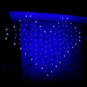 img 1 attached to ❤️ WONFAST Heart Shape Curtain Lights: USB Powered 34Hearts 128LED Fairy String Lights with Remote Control for Christmas Wedding Party Valentine Room Decoration (Blue)