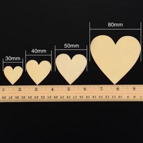 img 3 attached to 🎀 160pcs Blank Wooden Heart Embellishments for Wedding, Valentine's, DIY Crafts, Card Making - Outus Wood Heart Slices