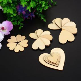 img 1 attached to 🎀 160pcs Blank Wooden Heart Embellishments for Wedding, Valentine's, DIY Crafts, Card Making - Outus Wood Heart Slices