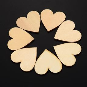 img 2 attached to 🎀 160pcs Blank Wooden Heart Embellishments for Wedding, Valentine's, DIY Crafts, Card Making - Outus Wood Heart Slices