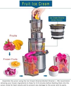 img 1 attached to 🥤 Vitalisci Masticating Juicer: Whole Slow Juicer Extractor for Fruits and Vegetables - BPA Free, Easy to Clean - Cold Press, Anti-Oxidation - 300W, 3.15" Wide Chute, 40 RPMs - Silver