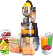 🥤 vitalisci masticating juicer: whole slow juicer extractor for fruits and vegetables - bpa free, easy to clean - cold press, anti-oxidation - 300w, 3.15" wide chute, 40 rpms - silver логотип