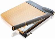 🪚 enhanced westcott 12-inch trimair wood guillotine paper cutter & paper trimmer, 30 sheet capacity (15106) with anti-microbial properties logo