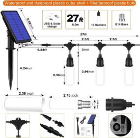 img 2 attached to 🔥 COHOYA Солнечные вспыхивающие пламенем наружные гирлянды - 27 футов, заряжаемые через USB, водонепроницаемые, декоративные светильники для дачного двора и празднования Рождества – 1 комплект, 10 светодиодов.