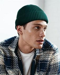 img 3 attached to Lvaiz Winter Knitted Fishermen Beanie Hats: Stylish 👒 Merino Wool Short Cuffed Skull Caps for Men and Women