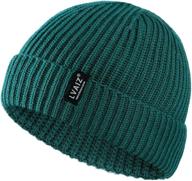 lvaiz winter knitted fishermen beanie hats: stylish 👒 merino wool short cuffed skull caps for men and women logo