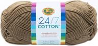 🧶 lion brand 24-7 cotton yarn, taupe - durable and versatile fiber for all your crafting needs logo