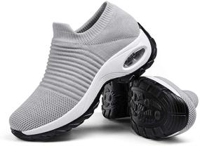 img 4 attached to Comfortable Women's Walking Shoes: Sock Sneakers for Everyday Athletic Activities