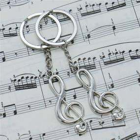 img 1 attached to HUELE Musical Symbol Keychain 🎵 Trinket: A Melodic Must-Have for Music Enthusiasts