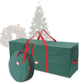 img 4 attached to 🎄 Christmas Tree Storage Bag Set with Wreath Storage Bag – Fits 7.5 ft Disassembled Artificial Tree, Waterproof Material, Carry Handles & Zippered Closure
