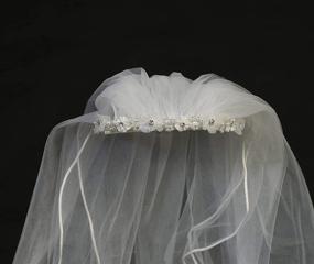 img 1 attached to Organza Flowers Headband Communion Flower
