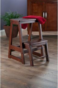img 1 attached to 🪑 Winsome Wood Antique Walnut Stool - Classic and Elegant Seating Solution
