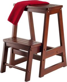 img 2 attached to 🪑 Winsome Wood Antique Walnut Stool - Classic and Elegant Seating Solution