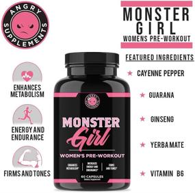 img 3 attached to 💪 Monster Girl Women’s Pre-Workout + Recovery with Apple Cider Vinegar & Garcinia Cambogia - Weight Loss and Shaping Support, Energy Boost w/ Caffeine, Yerba Mate, Ginseng & Guarana (1-Bottle)