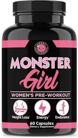 img 4 attached to 💪 Monster Girl Women’s Pre-Workout + Recovery with Apple Cider Vinegar & Garcinia Cambogia - Weight Loss and Shaping Support, Energy Boost w/ Caffeine, Yerba Mate, Ginseng & Guarana (1-Bottle)