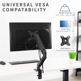 img 2 attached to 🖥️ VIVO Articulating Single Arm Desk Mount Stand - Max VESA 100x100, 17-27" Monitor Screens, Black (STAND-V101O)