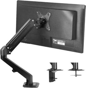 img 4 attached to 🖥️ VIVO Articulating Single Arm Desk Mount Stand - Max VESA 100x100, 17-27" Monitor Screens, Black (STAND-V101O)