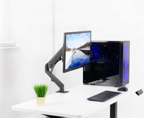 img 3 attached to 🖥️ VIVO Articulating Single Arm Desk Mount Stand - Max VESA 100x100, 17-27" Monitor Screens, Black (STAND-V101O)