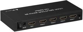 img 3 attached to 🔌 Portta HDMI Splitter 4 Port 1x4 v1.3 with IR Remote - Full HD 1080p, 3D, and HD Audio Support for HDTV